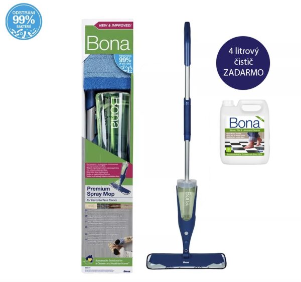 BONA SPRAY MOP + CISTIC NA LAMINATOVU PODLAHU A DLAZBU 4L ZADARMO